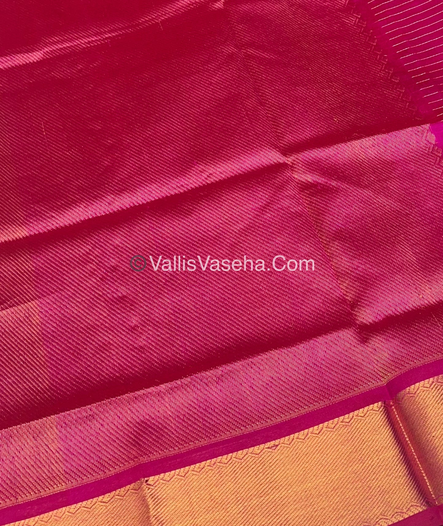 Pure Silk Cotton Saree - Mayil & Chakkaram Design - Peachish Pink with Pink Combo - VVMC002