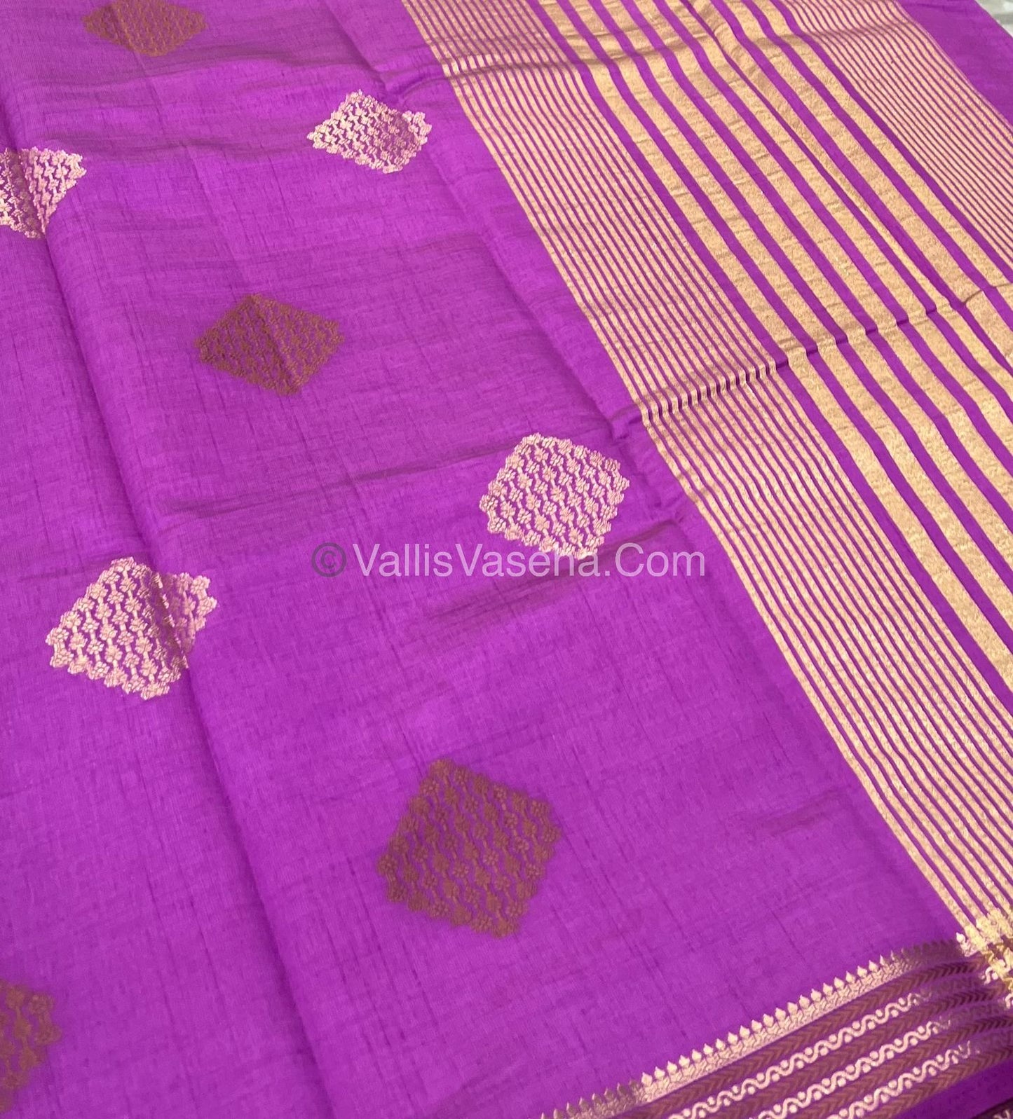 Semi Tussar Silk Saree - Purple Shade - VVSTS016