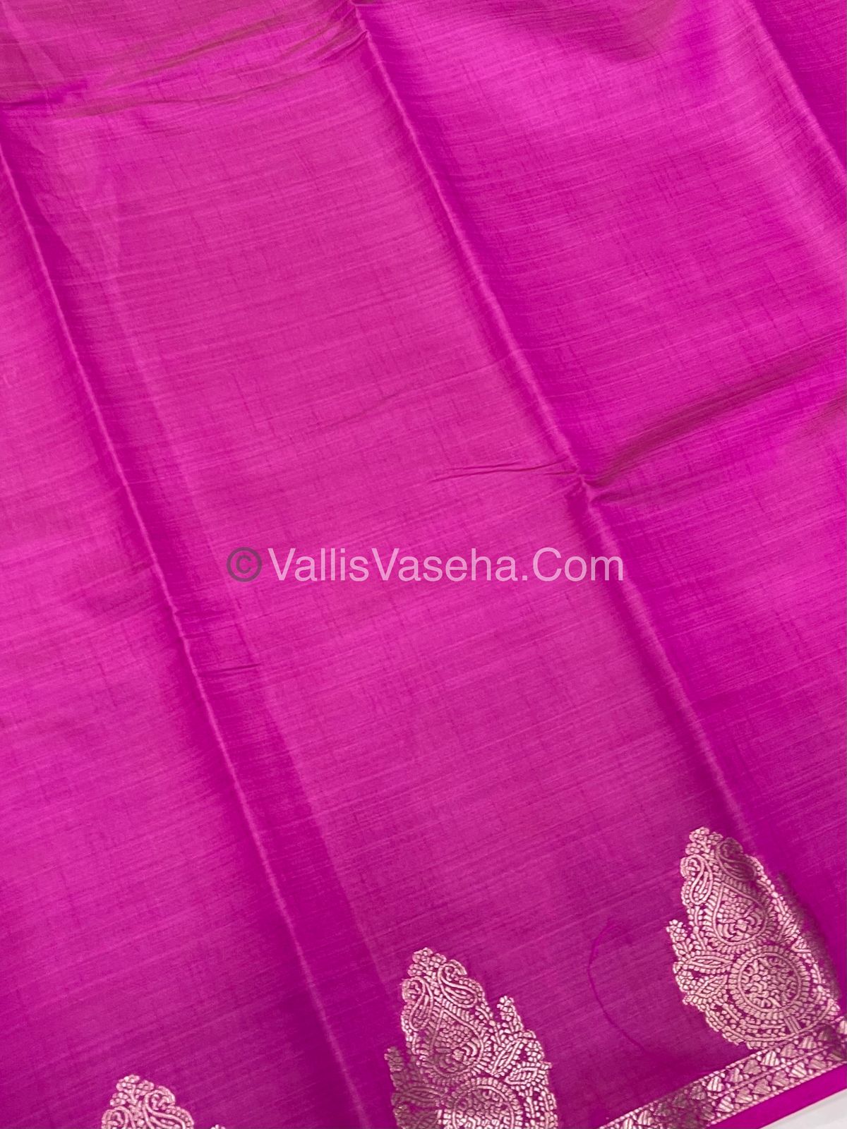 Semi Tussar Silk Saree |Dark Pink shade |VVSTS046