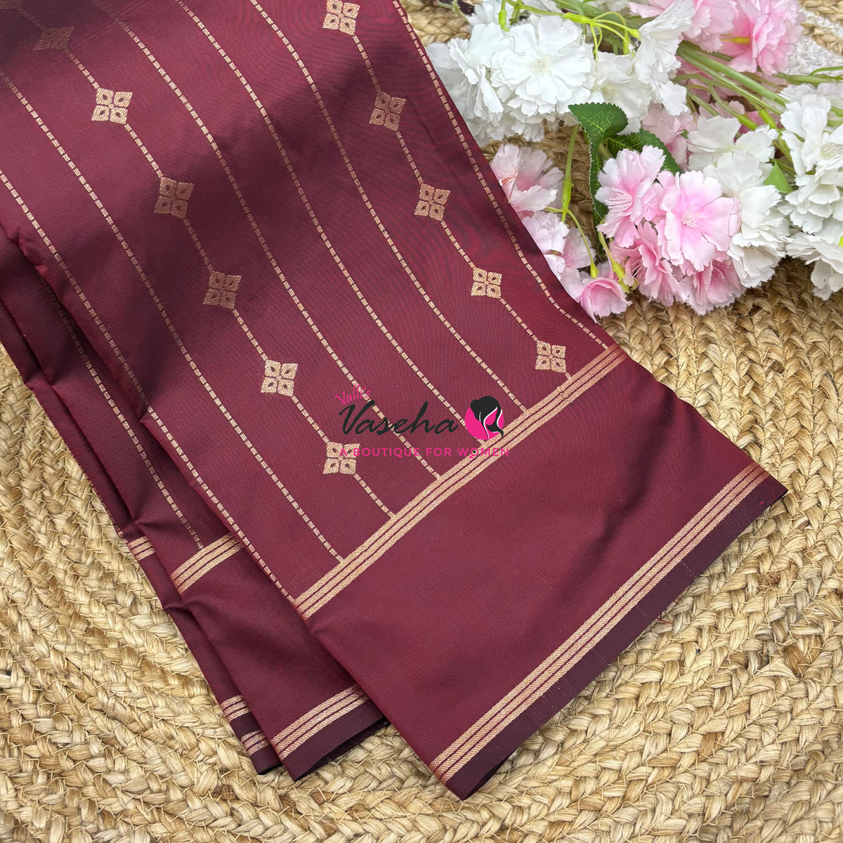 Semi Soft Silk  - Maroon Shade - VVSSS041