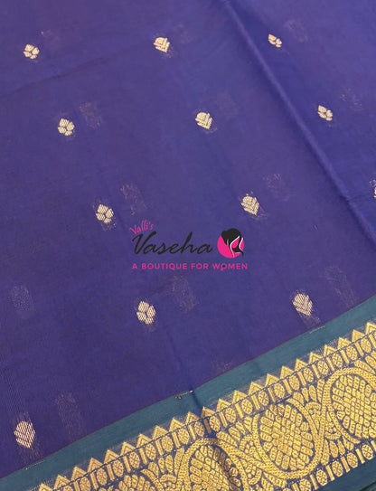 Semi Silk Cotton Saree | Double Leaf Butta Design |VVSSC016