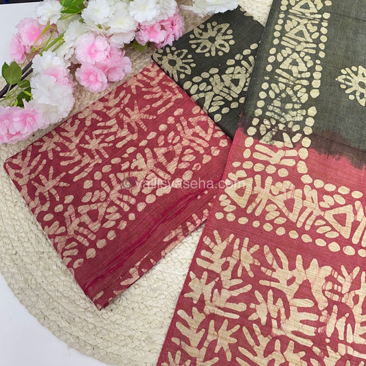 Unstitched Salwar Material- Baswada Batick Printed Silk - VVUSM005