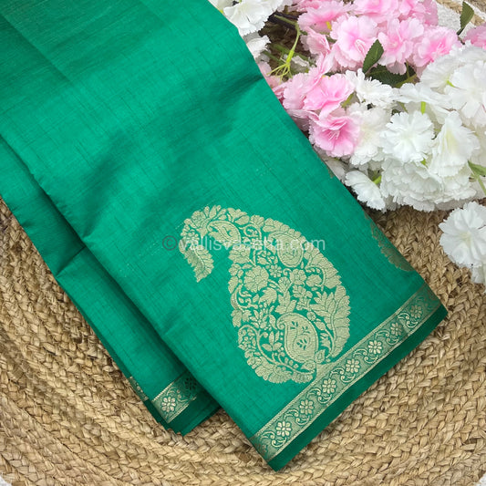Semi Tussar Silk -Green Shade - VVSTS002