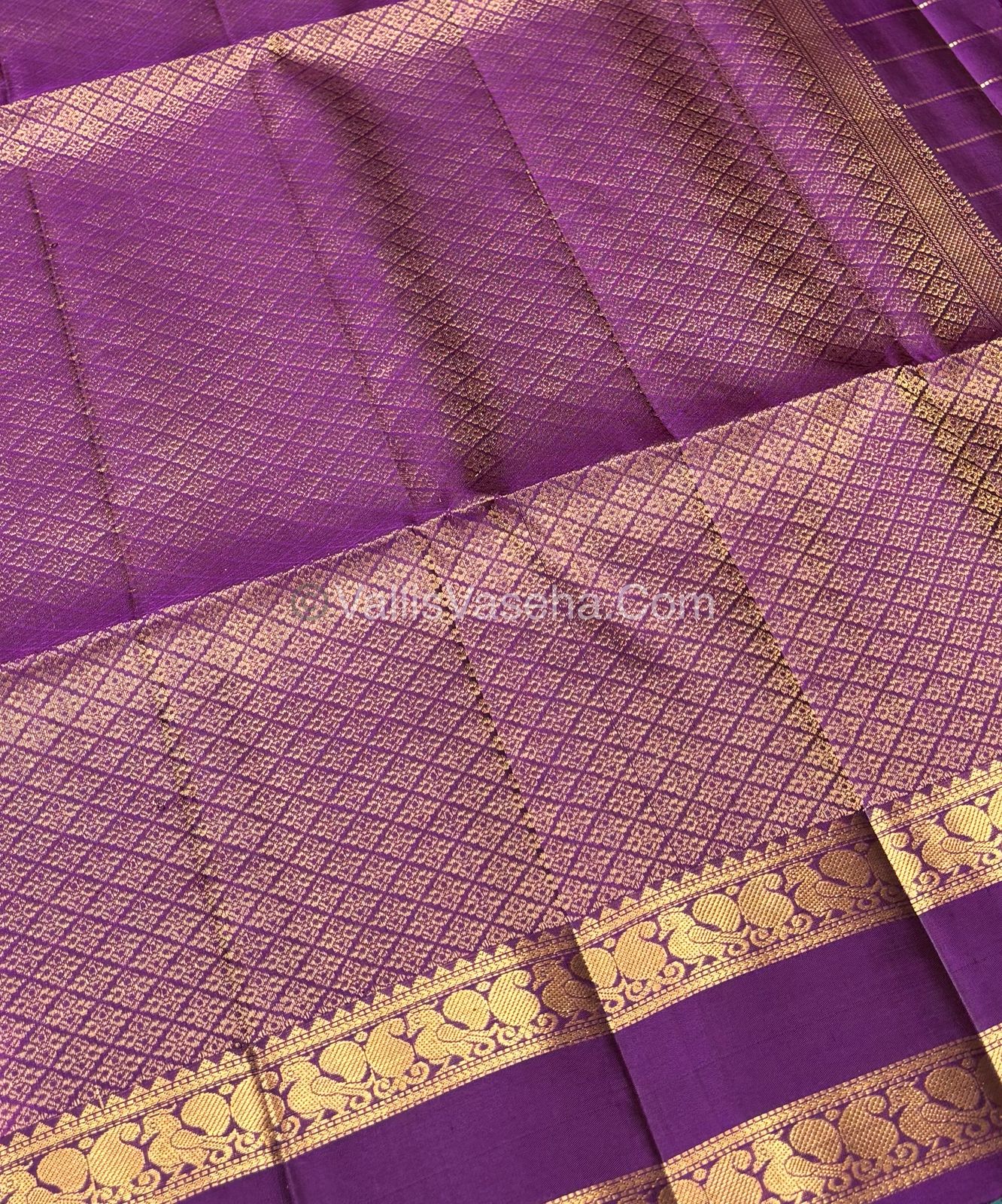 Pure Soft Silk Saree - Retta Petta Border - Magenta & Purple Shade - VVPSS057