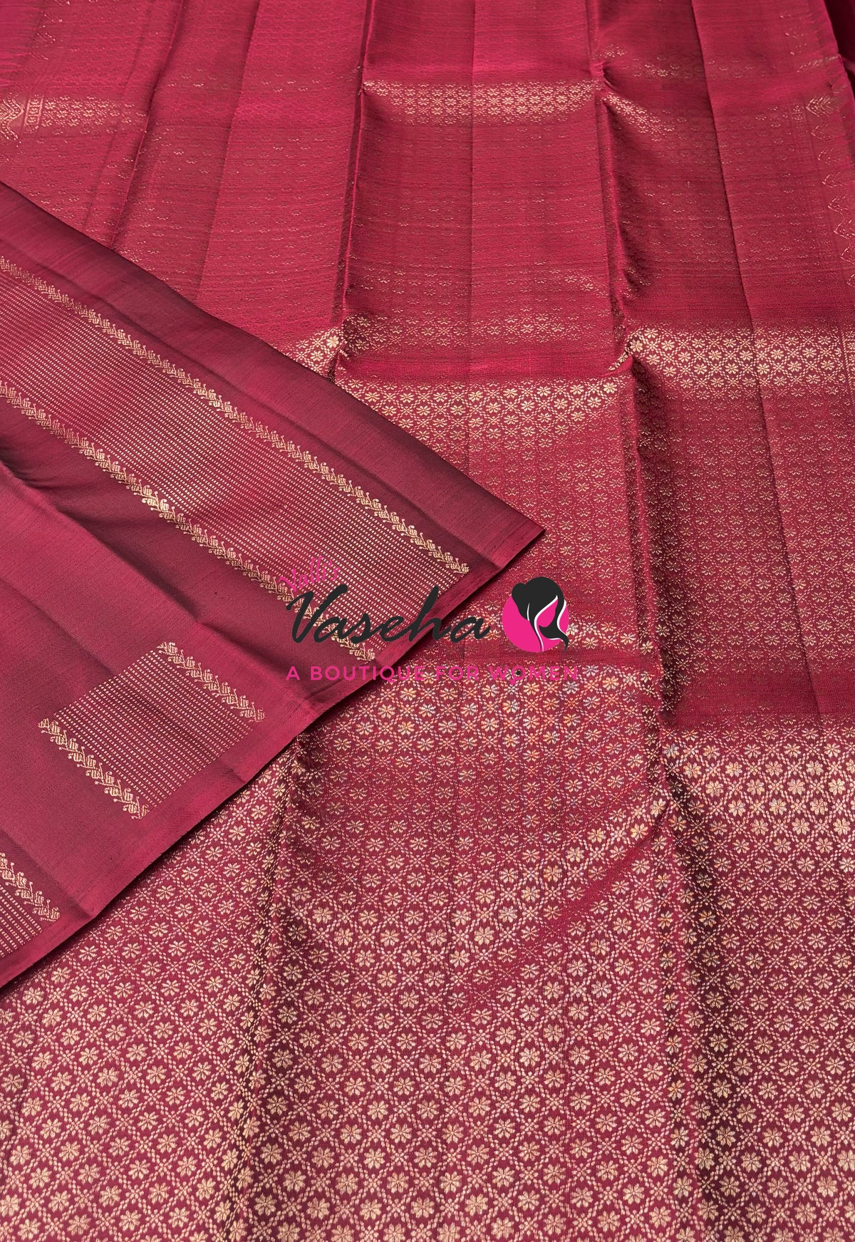 Pure Kanchipuram Silk Saree - Maroon Shade - VVPS054