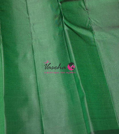 Pure Kanchipuram Silk Saree - Border Less - Pink with Green Combo - VVPS043