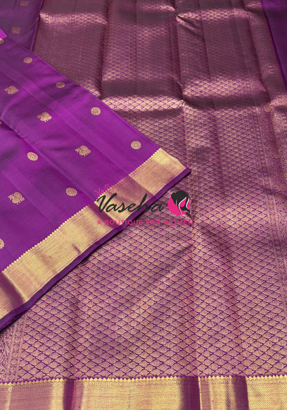Pure Kanchipuram Silk Saree - Purple Shade - VVPS068