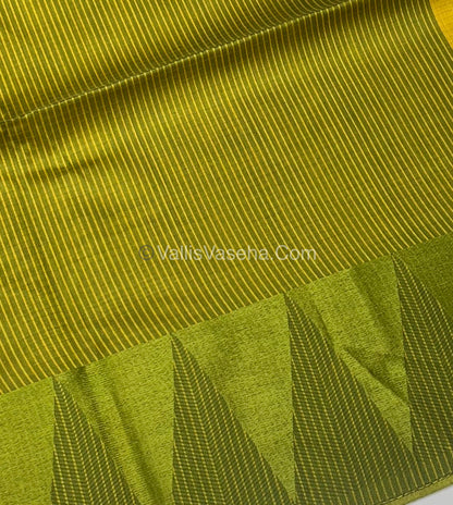 Semi Raw Silk - Yellow With Green Shade - VVRS006