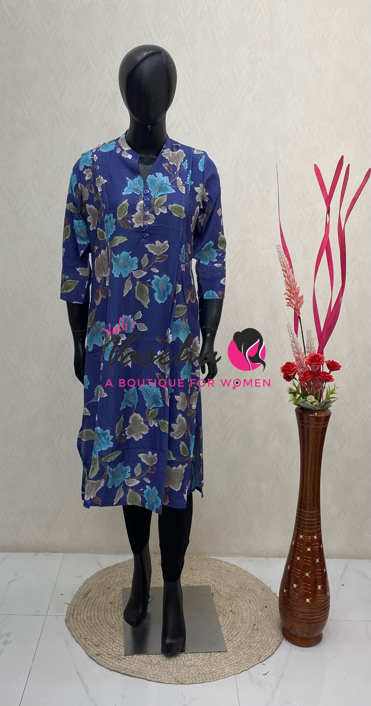 Ready Made - Nye Viscose Silk  - Straight Cut Kurti - VVRK010