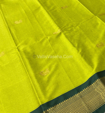 Semi Silk -  Pistha Green with Green Combo - VVSS001