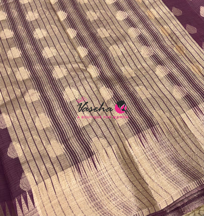 Semi Tussar Silk Saree | Winish Purple Shade |VVSTS053