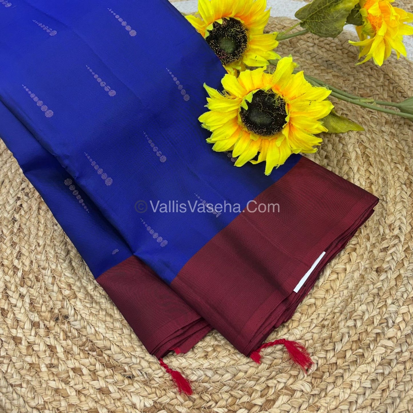 Half Mixed Soft Silk Saree - Blue With Brown  - VVPSS073