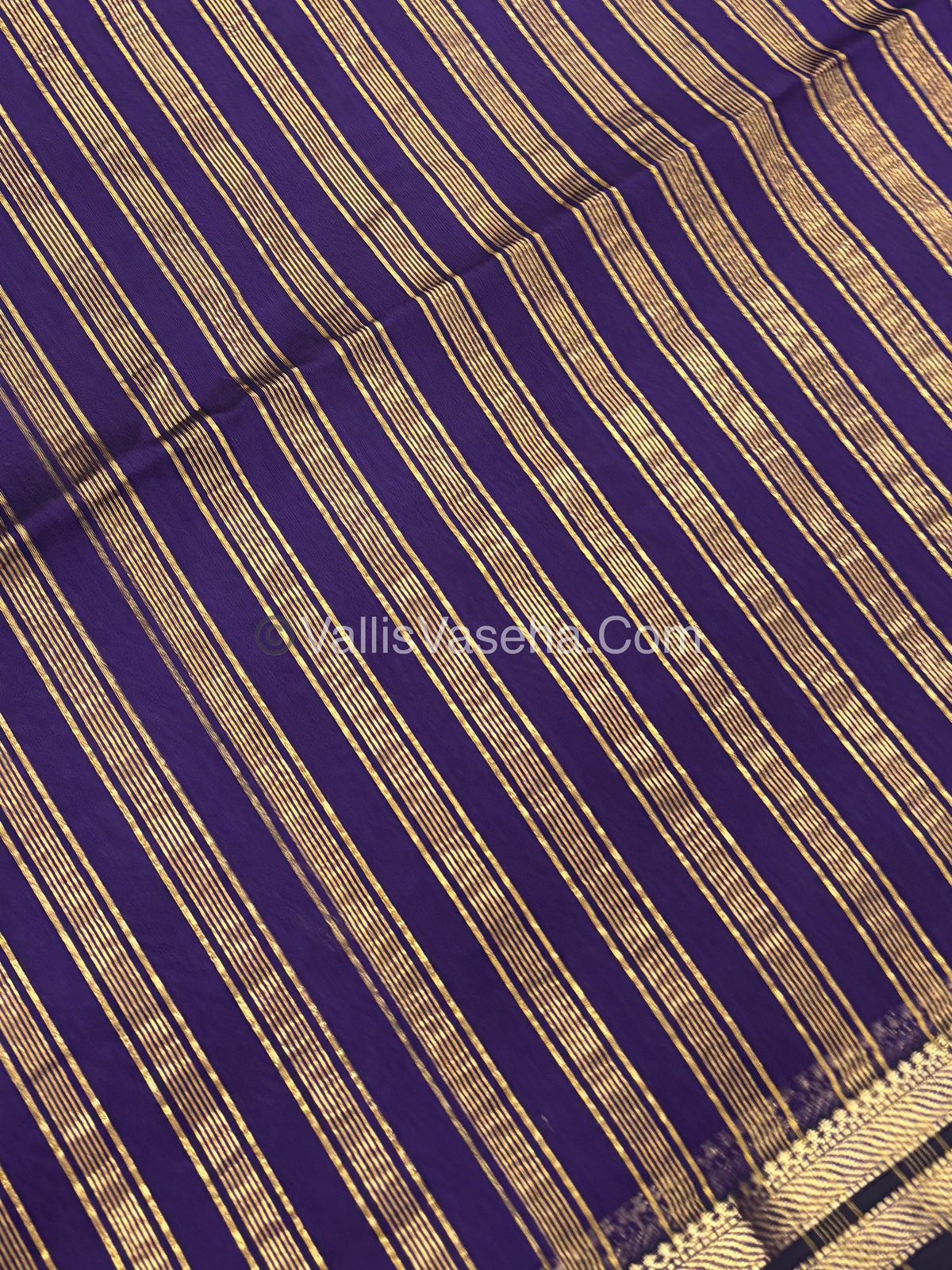 Pure Maheshwari Silk Cotton Saree - Violetish Purple Color - VVMSC007