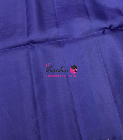 Pure Soft Silk Saree - (1.75 Warp) Shade Of Grey & Blue Combo - VVPSS064