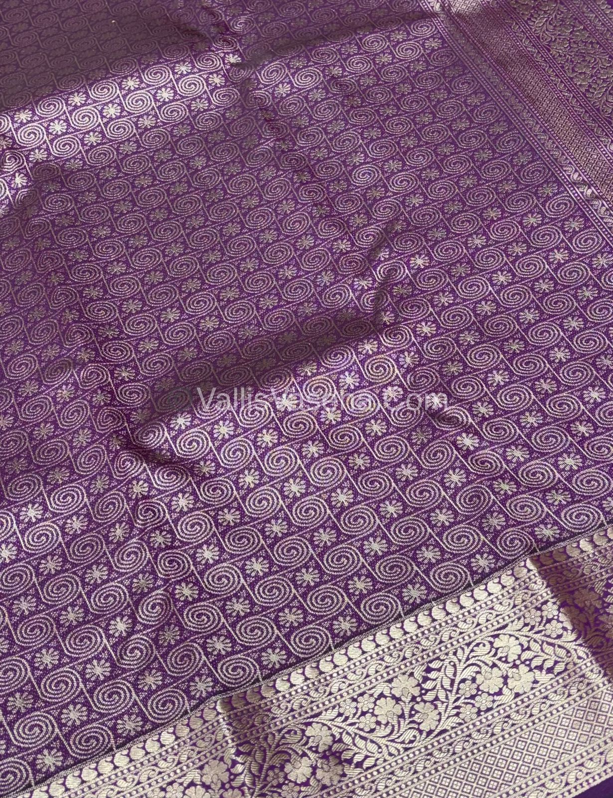 Semi Bridal Kanchipuram Silk - Yellow  With Purple Shade  - VVSBK001
