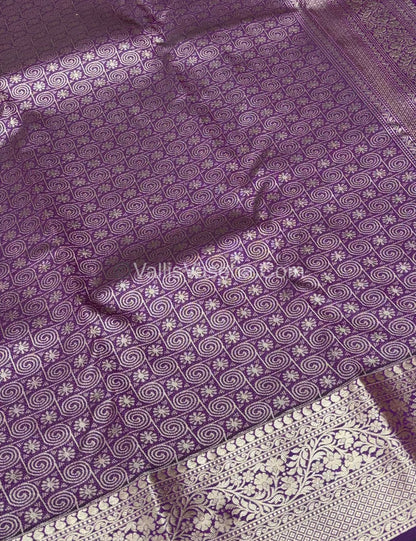 Semi Bridal Kanchipuram Silk - Yellow  With Purple Shade  - VVSBK001