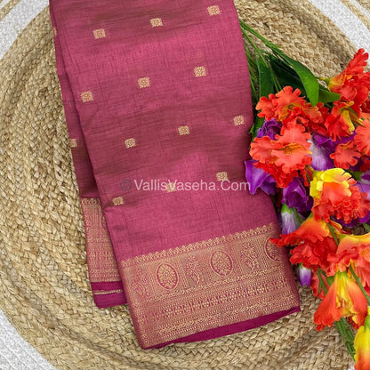 Semi Tussar Silk Saree |Pinkish shade |VVSTS045