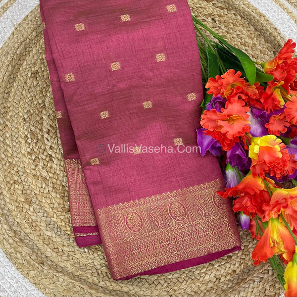 Semi Tussar Silk Saree |Pinkish shade |VVSTS045