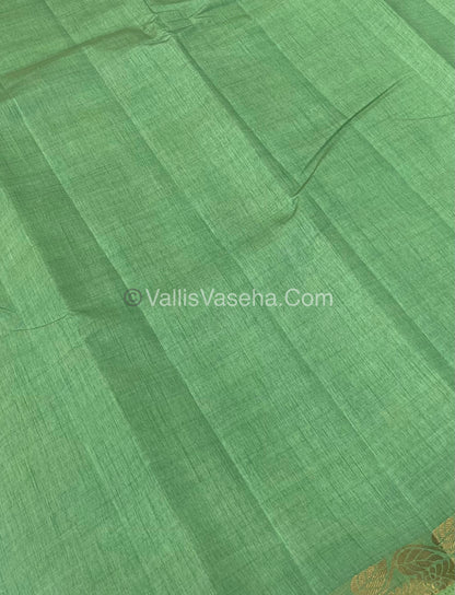 Semi Tussar Silk - Light Pastel Green Shade - VVSTS003