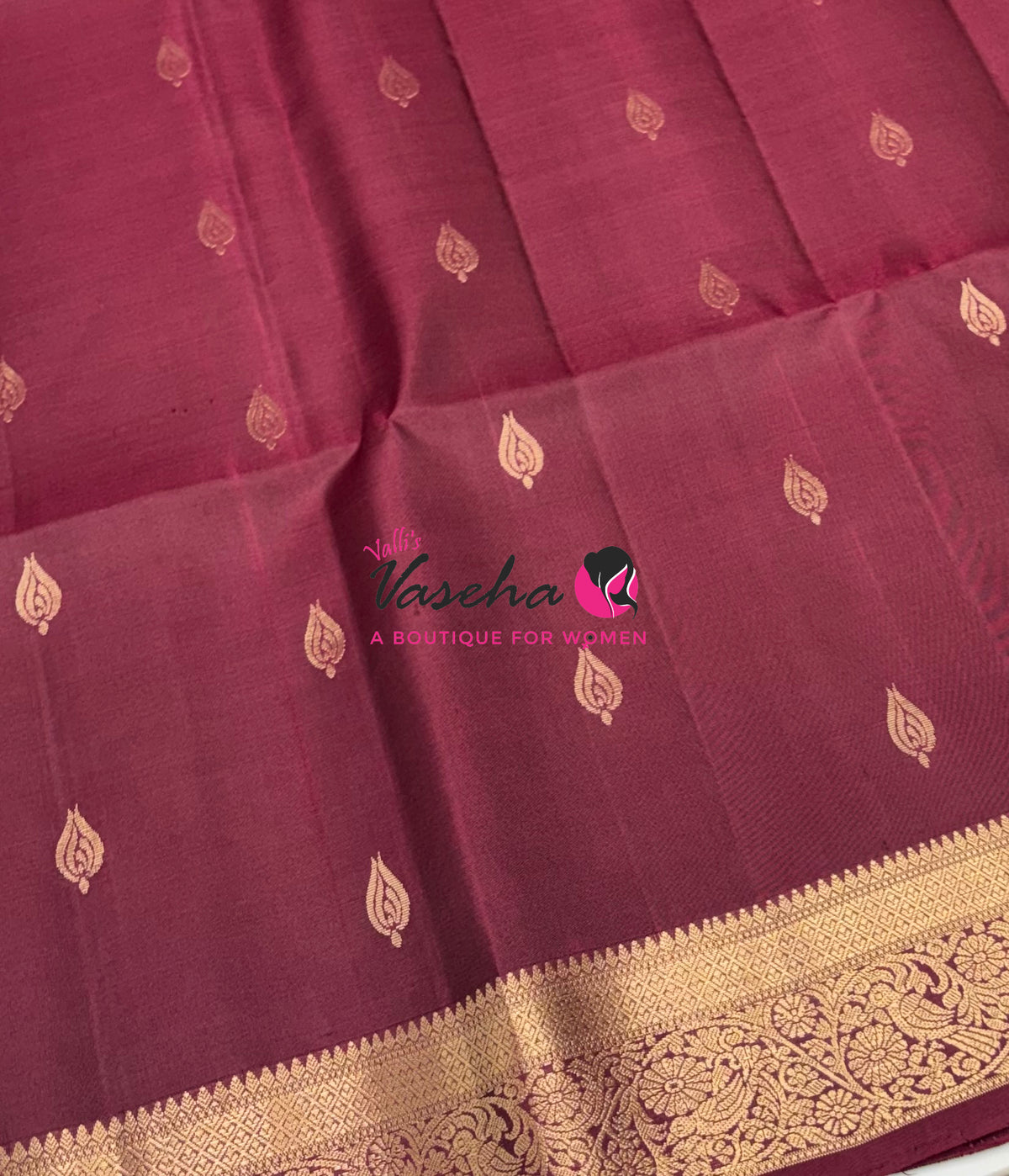 Pure Soft Silk Saree - Kanchi Border - Maroon Shade  -  VVPSS033