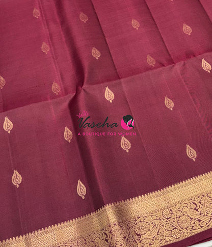 Pure Soft Silk Saree - Kanchi Border - Maroon Shade  -  VVPSS033