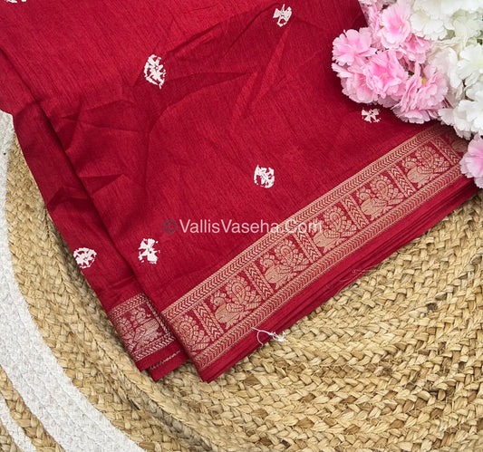Casual Wear - Fancy Mixed Silk - Red Shade - VVFMS002