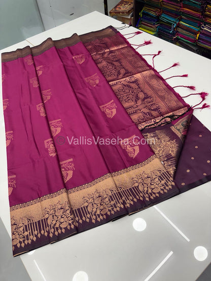 Semi Soft Silk - Light Purple With Violet Shade -VVSSS030 - 3