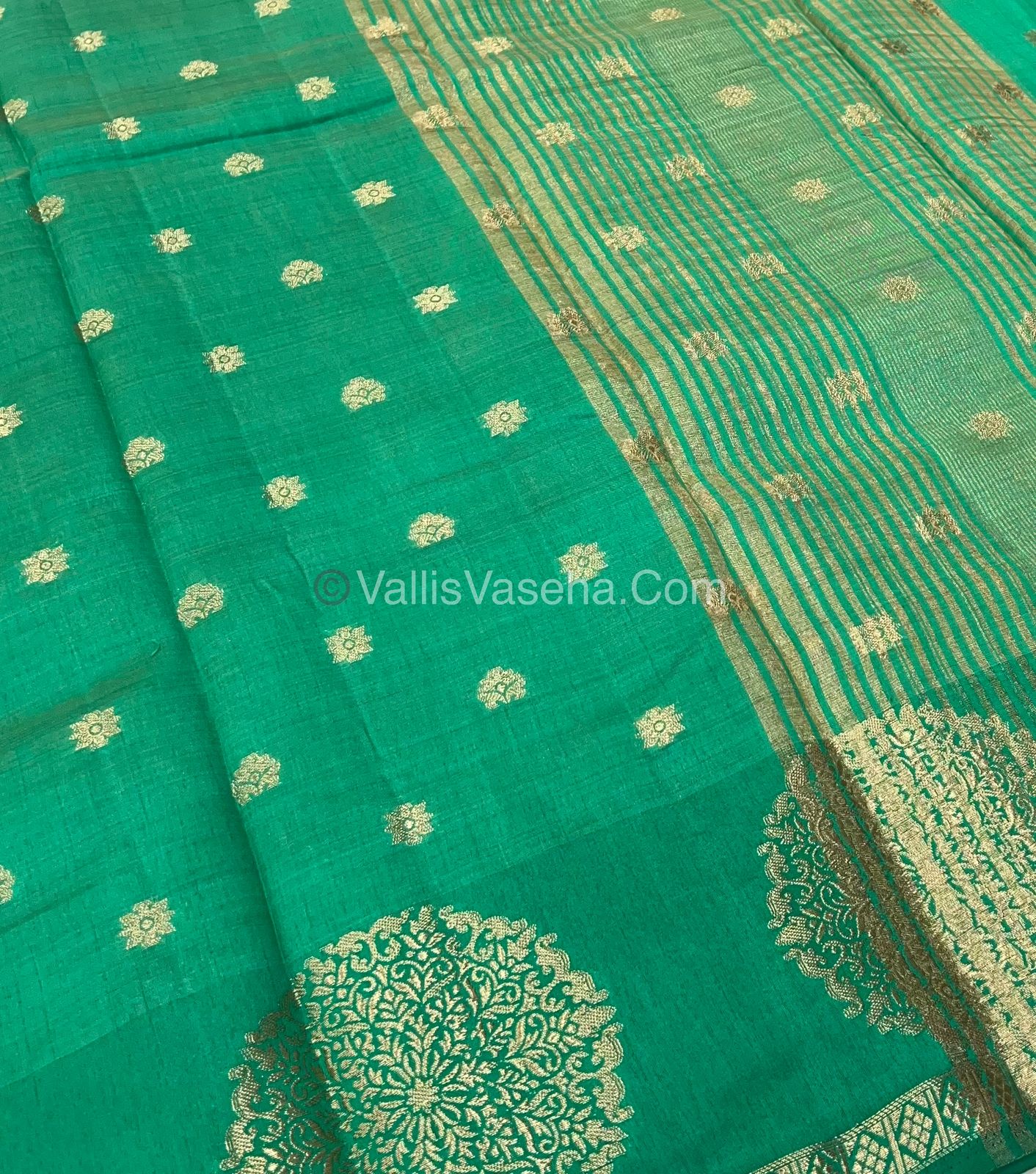 Semi Tussar Silk Saree -Sea Green shade - VVSTS035