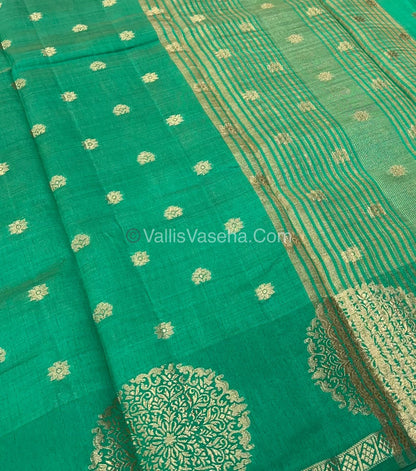 Semi Tussar Silk Saree -Sea Green shade - VVSTS035