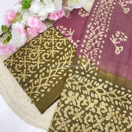 Unstitched Salwar Material- Baswada Batick Printed Silk - VVUSM005