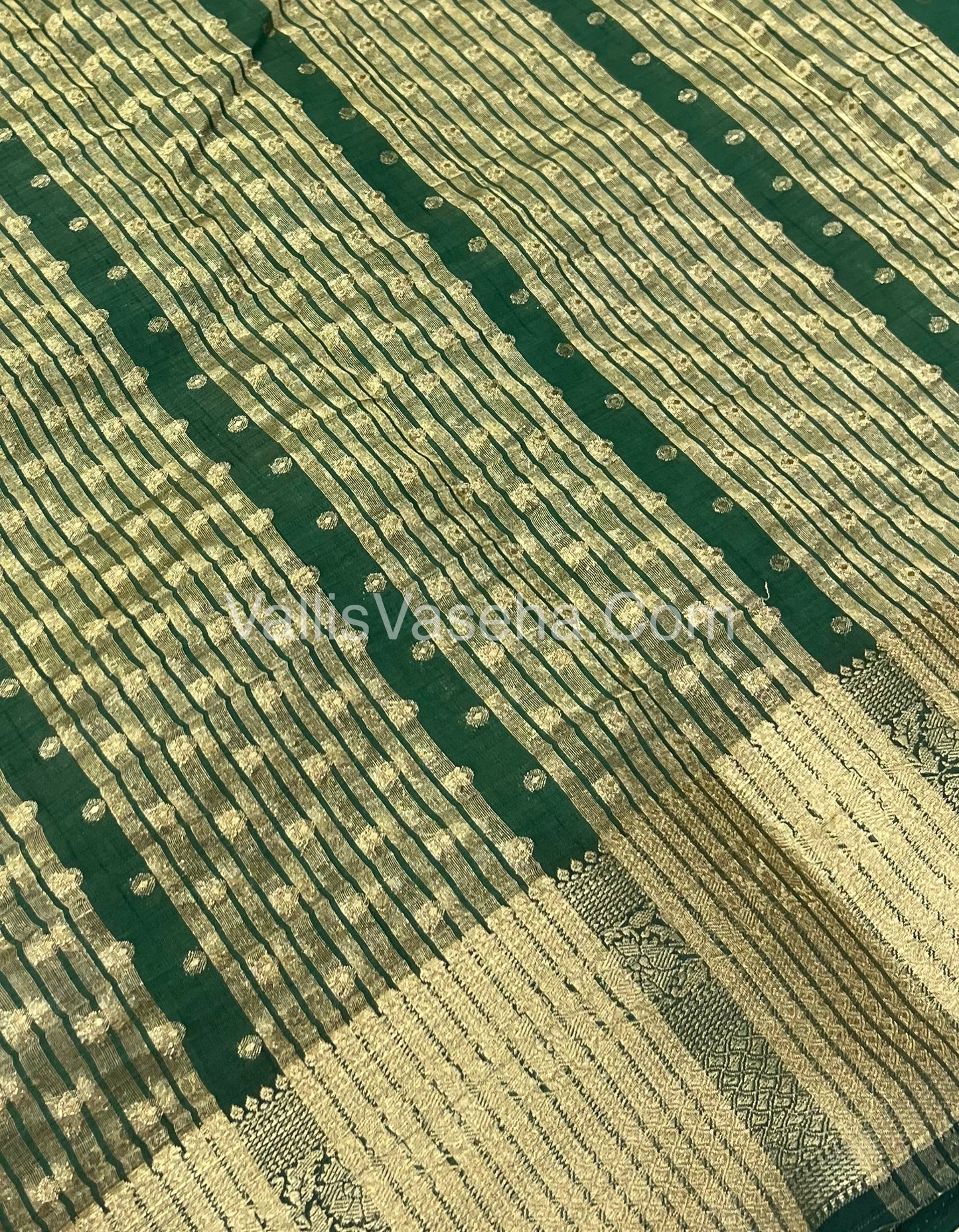 Semi Tussar Silk  -Dark Green Shade- VVSTS015