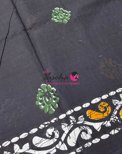 Pure Soft Mul Mul Cotton Sarees - Hand Block Prints - VVMMC011