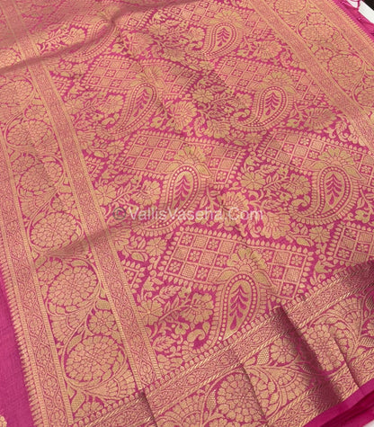Semi Tussar Silk - Grand Pallu  - Baby Pink Shade - VVSTS029