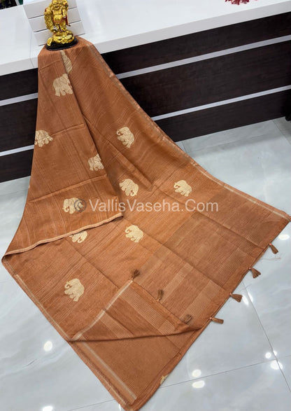 Semi Tussar Silk  - Bisket Shade - VVSTS042