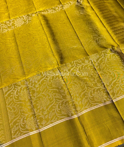 Pure Soft Silk Saree  -  Green & Yellow Combo - VVPSS055