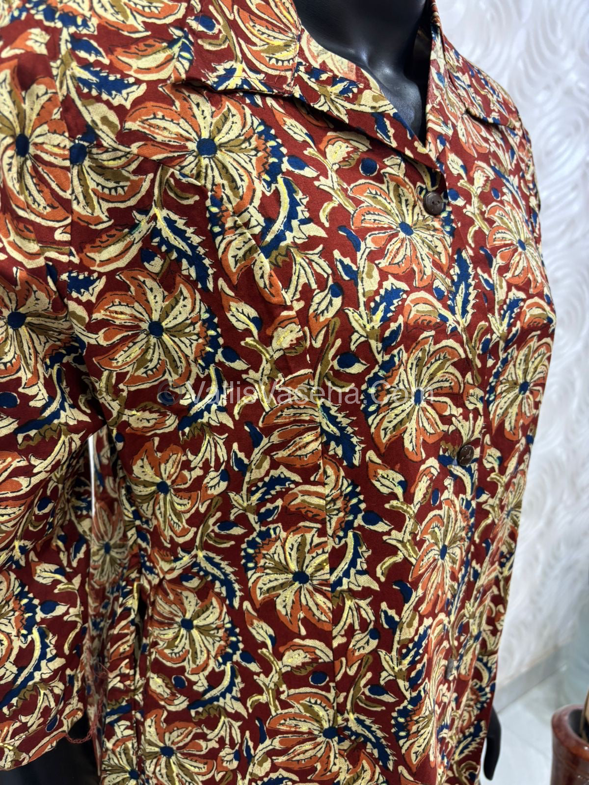 Slub Cotton -  Printed Kurti -  A - Line Cut - VVALK002