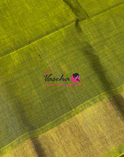 Pochampally Silk Cotton Saree - Green & Light Green Shade - VVPPS001