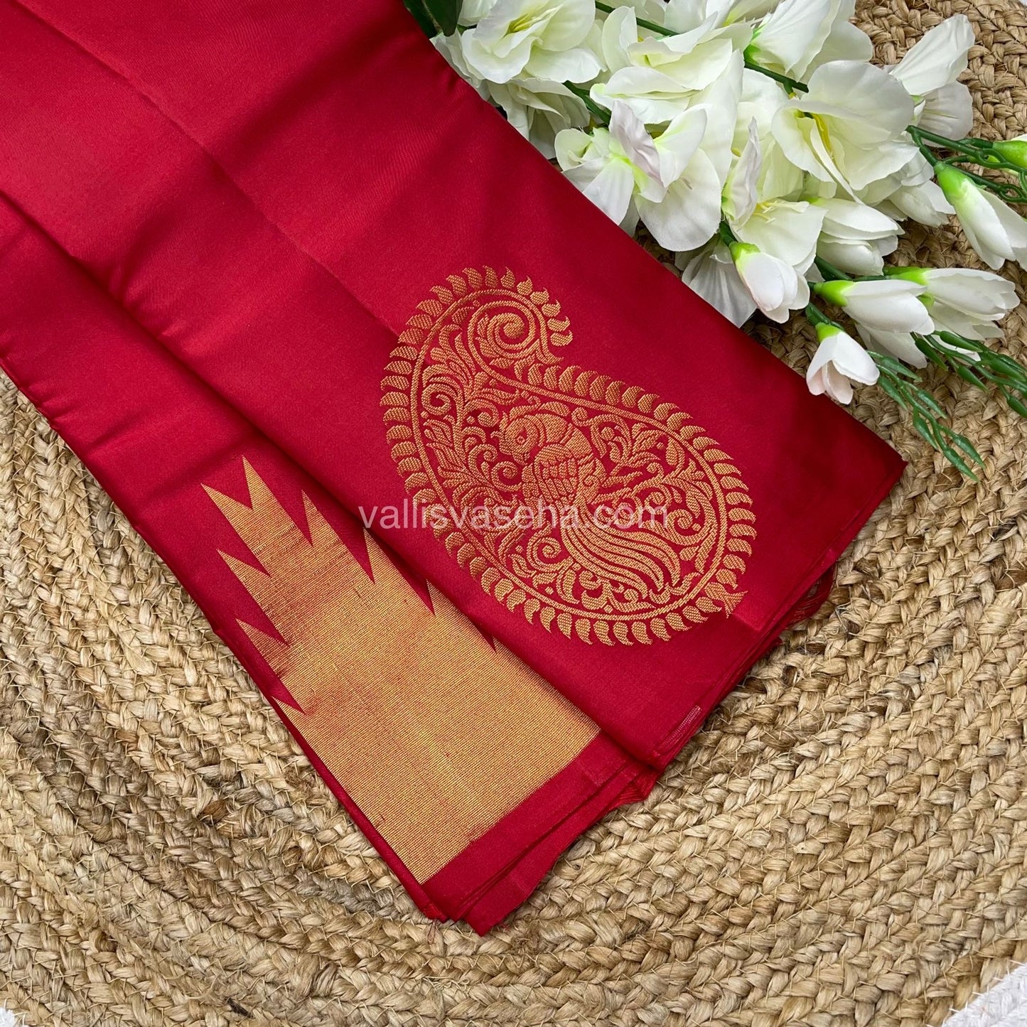 Pure Soft Silk Saree - Jothika Hit design - Red Shade - VVPSS005