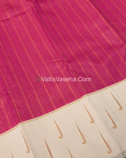 Kanchi Semi Silk - Pink with Cream - VVKSS001