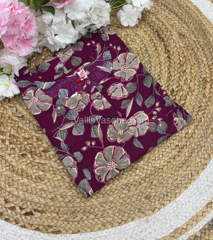 Slub Cotton -  Printed Kurti -  A - Line Cut - VVALK002