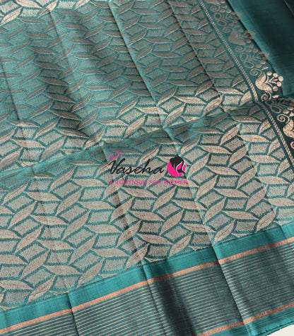Half Mixed  Soft Silk Saree - (1.75 warp) Purple & Blue - VVPSS090
