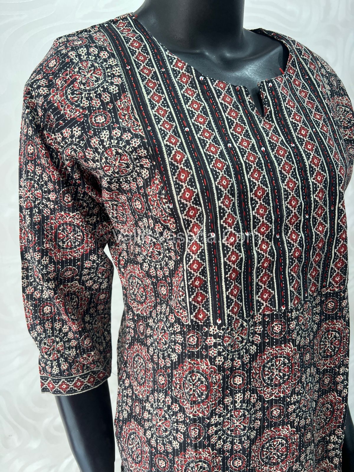 Trendy Printed  Cotton - Co-ord Set - Black Shade - VVRCS001