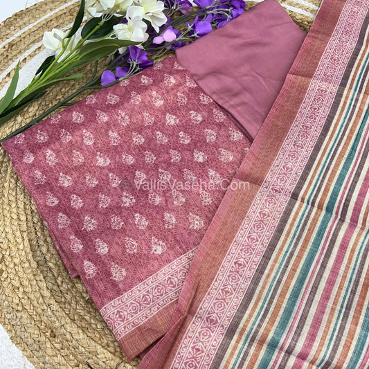 Digital Printed Tissue Linen Salwar Material  | VVUSM003