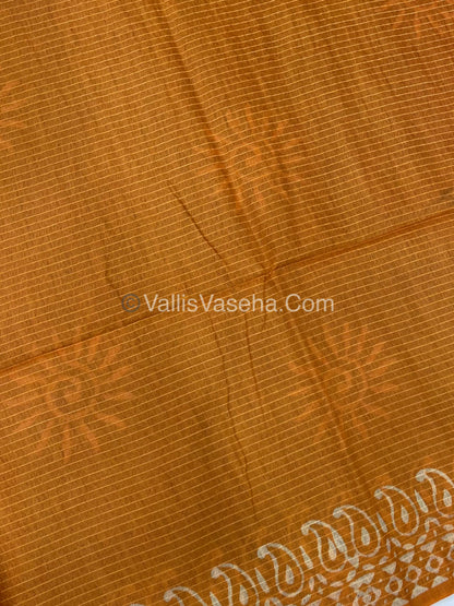 Bhagalpuri Silk | Grey with Orange Shade |VVBS009