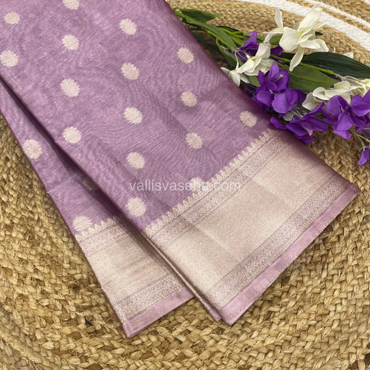 Semi Bridal Tissue Sarees - Light Lilac mixed Pink Shade - VVSBT002