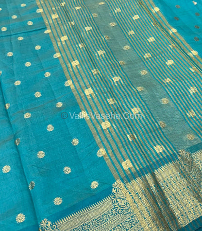 Semi Tussar Silk Saree - Ramar Blue shade - VVSTS032