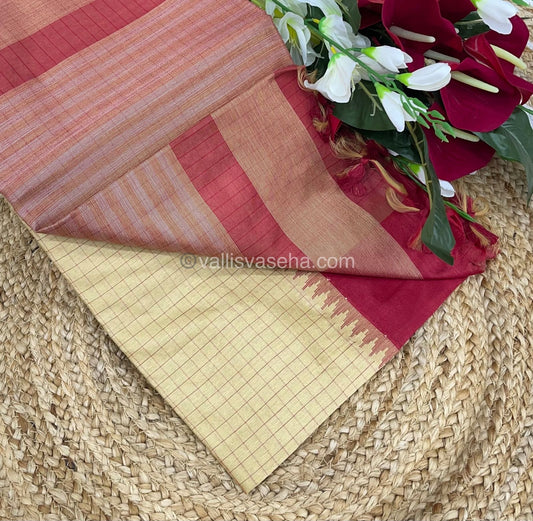 Semi Raw Silk - Lakshadeepam Design Weaving - VVRS004
