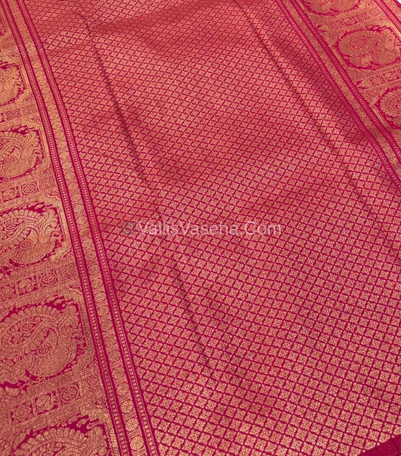 Semi Soft Silk - Border less - Rani Pink Shade -VVSSS026