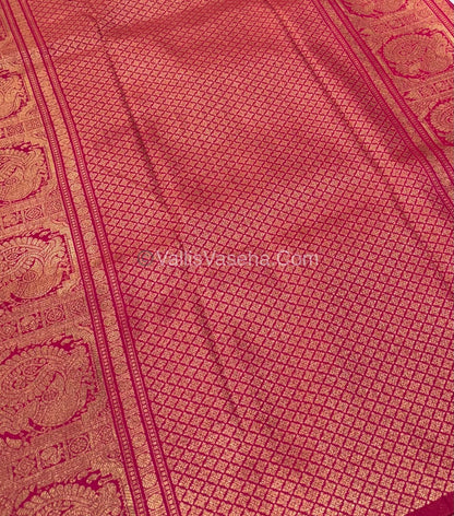 Semi Soft Silk - Border less - Rani Pink Shade -VVSSS026
