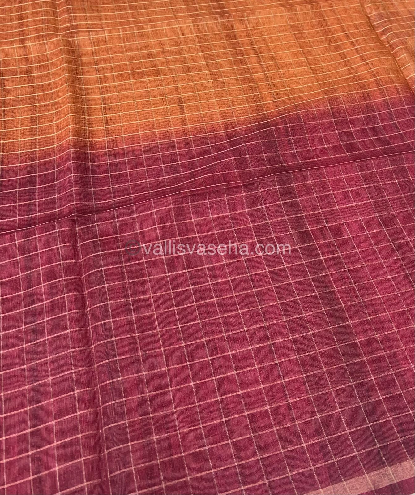 Semi Chanderi Saree - checks pattern - VVSCS002
